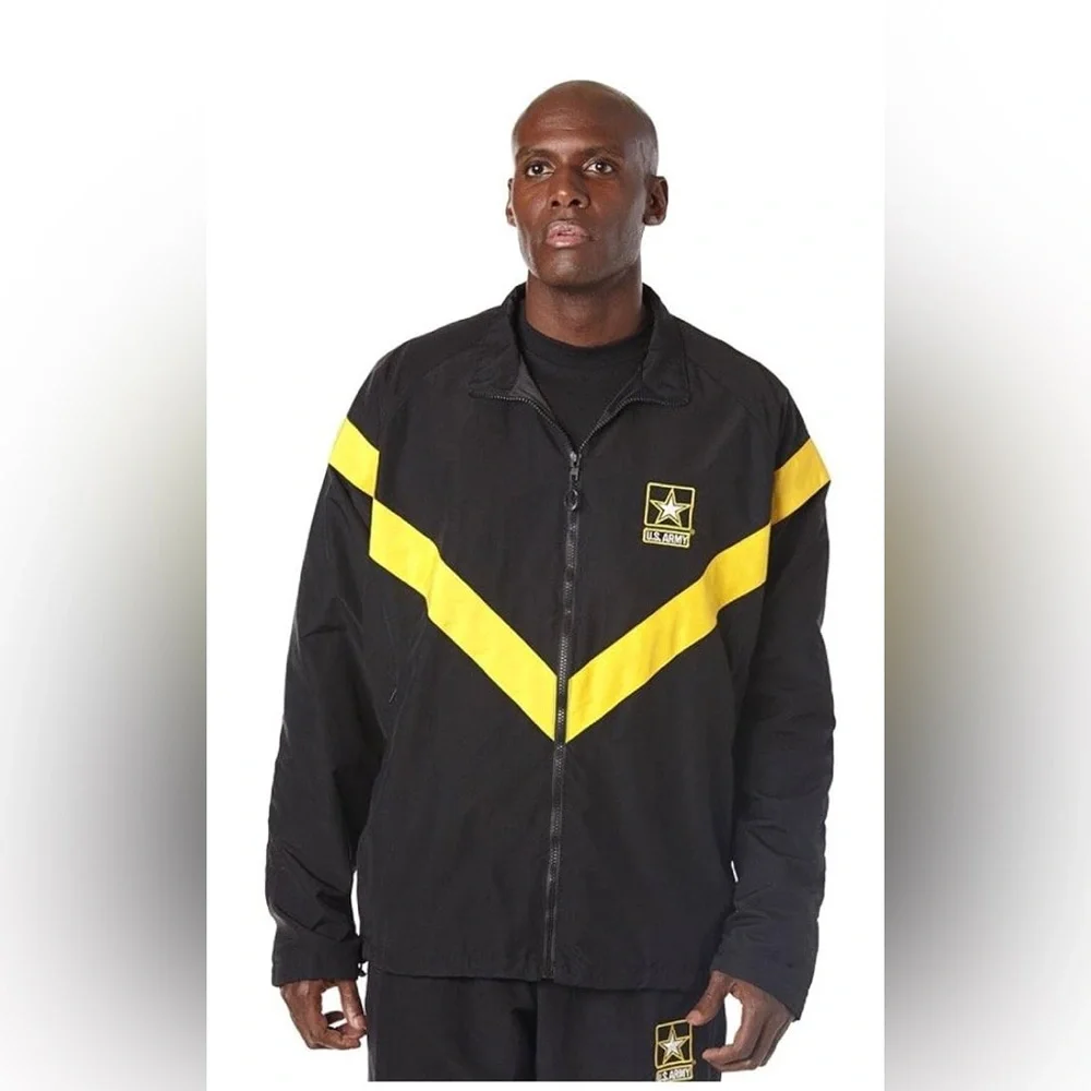 NWT Army Issued Black & Yellow PT Army Physical Fitness Uniform Unisex Jacket